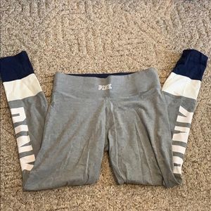 Victoria’s Secret PINK Yoga Leggings Gray and Navy